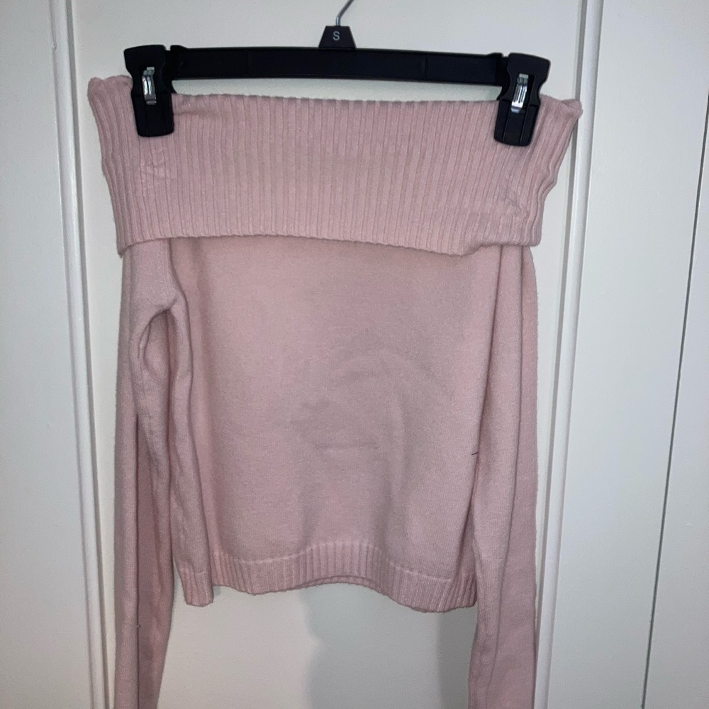 Women's Off-Shoulder Pink Sweater